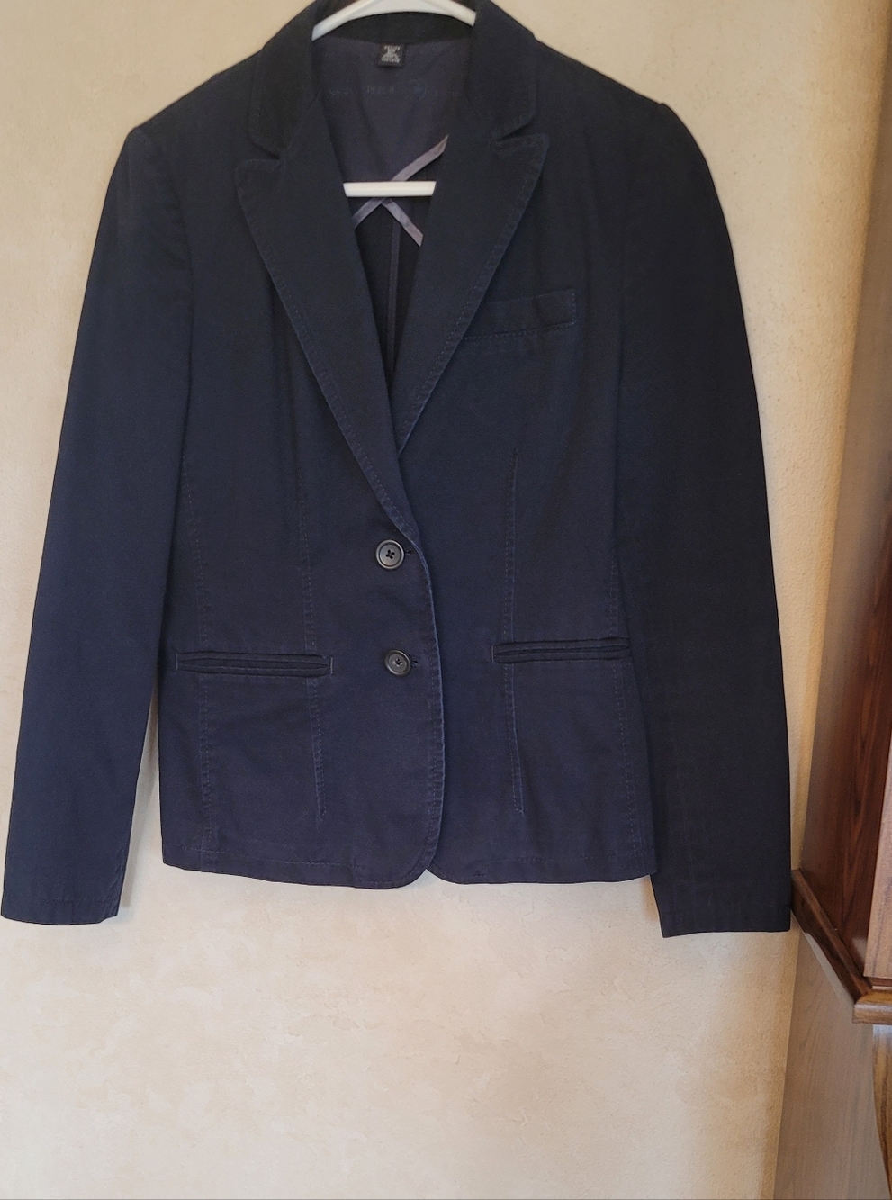 Women's Cotton Twill  Blazer Jacket 8 Petite Navy